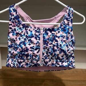 Tek Gear Floral Zip-Front Sports Bra